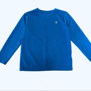 Champion Blue Waffle Long Sleeve Shirt - Boys S